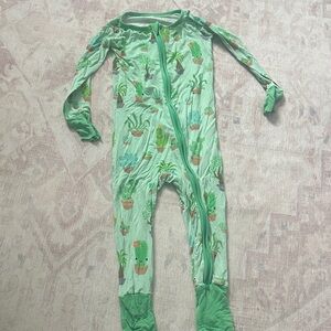 Little Sleepies Cactus Print One Piece in Green
